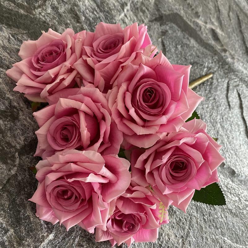 Artificial Roses Bundle Silk Fake Flowers Wedding Decor Simulation Flower Diamond Red Blue Rose el Garden Decoration Plant
