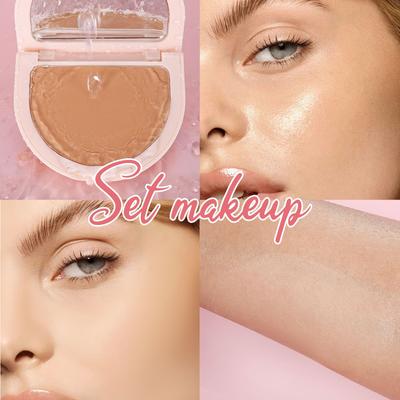 Oil Control Setting Powder Waterproof Puffs Brighten Skin Foundation Compact Soft Flawless Dry Powder Contour Palette Makeup