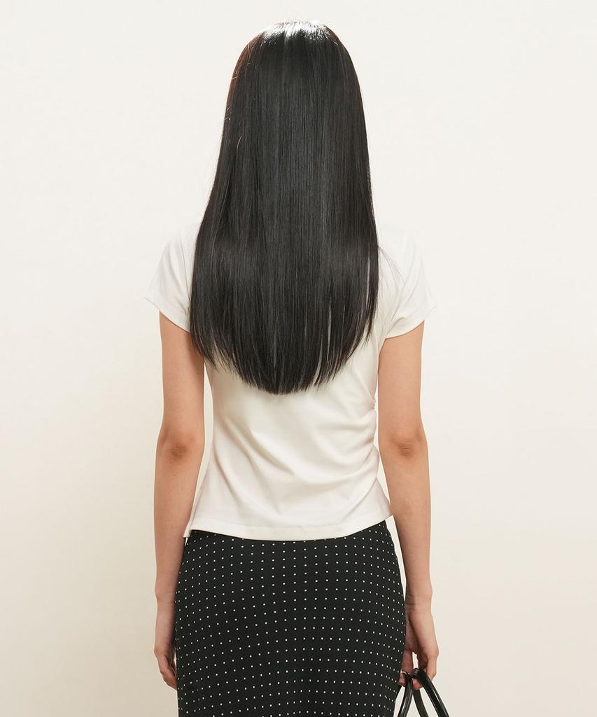 GENERALIDEA Drape Shirred Jersey Blouse [Off White] / Gf2Lts527