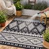 Waterproof Outdoor Patio Carpet 120X180 Black and White Ethno [Dywan13]