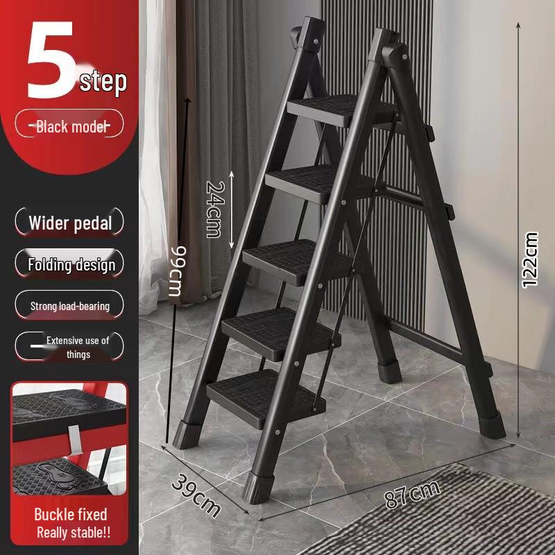 Multifunctional Folding Telescopic Indoor A-Frame Ladder, Portable 4-Step Household Climbing Ladder