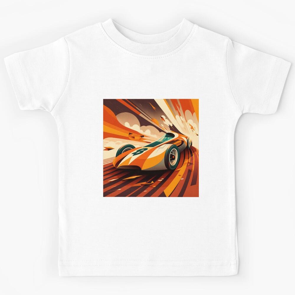 Vintage Illustration Colorful Speed Car Formel One Futuristic Kids T-Shirt 160