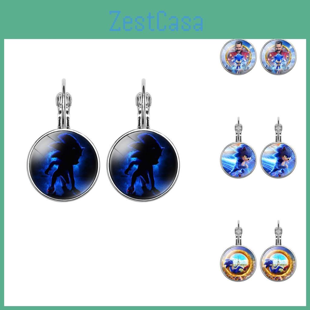 Urocze kolczyki Jeż Sonic biżuteria z postaciami z kreskówek dla fanów anime