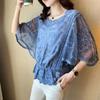 Frühling Sommer Damen Blusen Fledermausärmel Blumenspitze Chiffonbluse Aushöhlen Blusen Übergröße Shirts Damen Shirt Tops