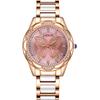 Women Quartz Watch Simulation Ceramic Rhinestone Butterfly Wristwatch