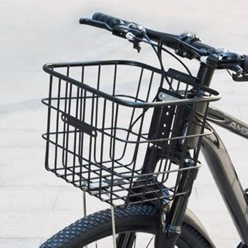 Easy To Install Bicycle Rear Basket Metal Backpack Storage Children's Folding Bike Accessories