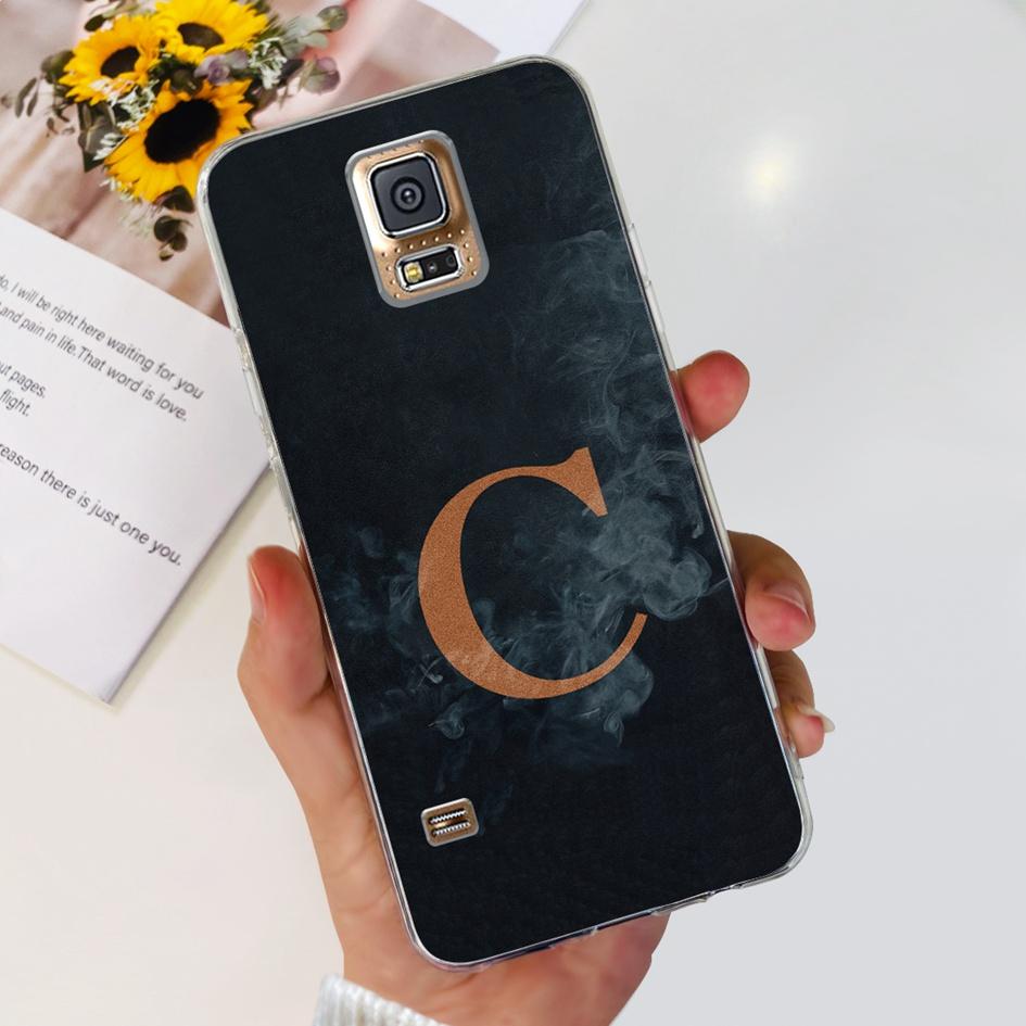 For Samsung Galaxy S5 Case SM-G900F S 5 Cover Fashion A Z Letters Clear Silicone Soft Funda For Samsung S5 Neo i9600 Bumper 5.1"