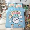 Cartoon Chiikawas Cute Themed Bedding Set Colorful Print Polyester Student Dormitory Bed Sheet Quilt Cover Kid Gift Home Textile