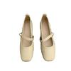 Square head Mary Jane shoes women's shoes spring and autumn 2024 new thick heel with French style with skirt temperament single shoes