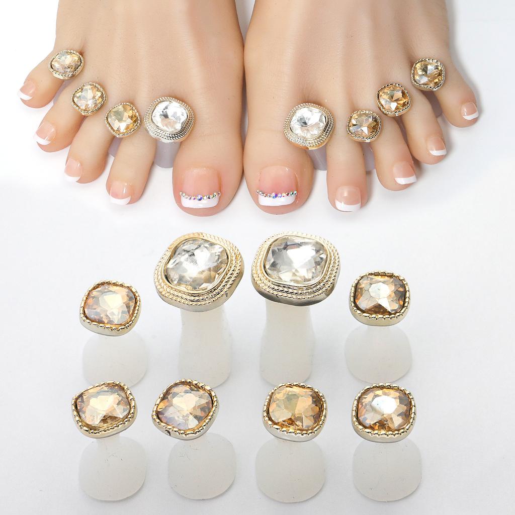 Japanese Nail Art Silicone Finger Splitter, Toe Splitter, Daisy Water Drop Rhinestone, Nail Art Tool Toe Divider