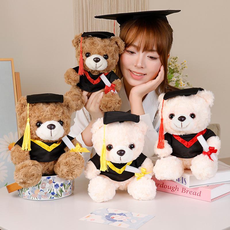 Christmas Bear Teddy Bear Doll Plush Toy Dr. Bear Graduation Bear Doll Schoolgirl Soothing Rag Doll