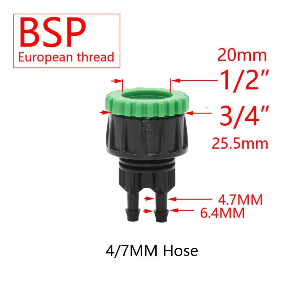 Zahradní kohoutek 1/4" Hadicová rychlospojka 4/7 8/11 16mm Hrdlo Spojka vodovodní trubky 1/2" 1" 3/4" Vnější vnitřní závit Adaptér pro kapkovou závlahu