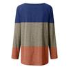 Women's Fashion Casual Irregular Patchwork Color Print Loose Medium Long Long Sleeve Top