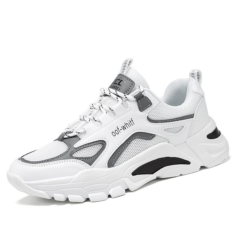 

Мужская обувь весна 2025 новая дышащая сетчатая обувь для папы мужская корейская версия модной повседневной мужской спортивной обуви 39 белый