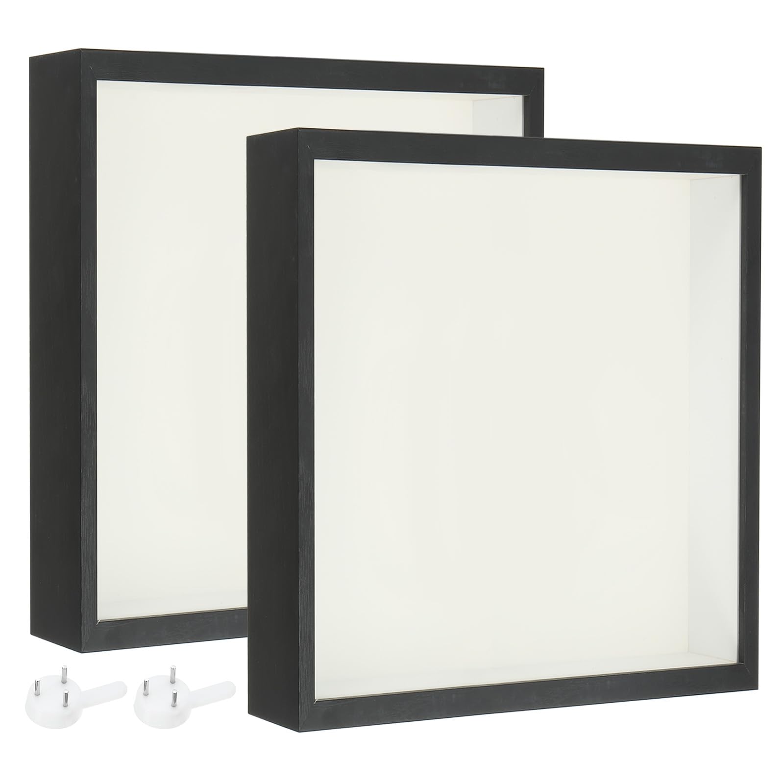 

PATIKIL 8x8 Деревянная фоторамка-теневая коробка с витриной для DIY и черные рамки, 2 шт., стекло, цветы, билеты, поделки, фотографии,