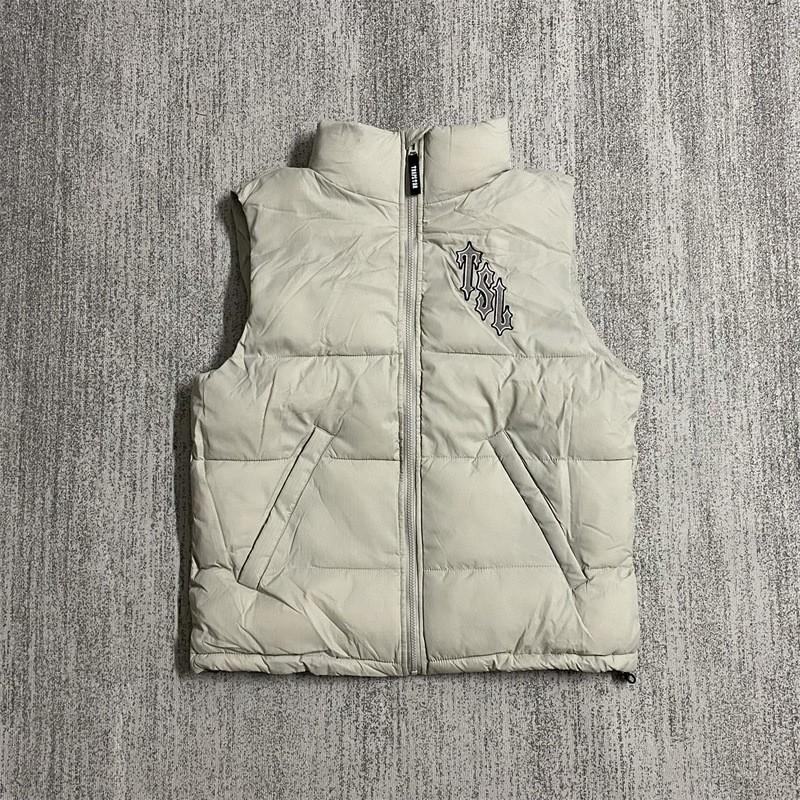 Unisex Baumwoll-Daunenweste Jacke Mit Gesticktem Tigerkopf Lockerer Schnitt Lässige Oberbekleidung Winter