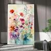 Nordic Modern Watercolor Abstract Floral Bouquet Living Room Bedroom Decoration Canvas Painting Plant Painting for Living Room Bedroom Decor