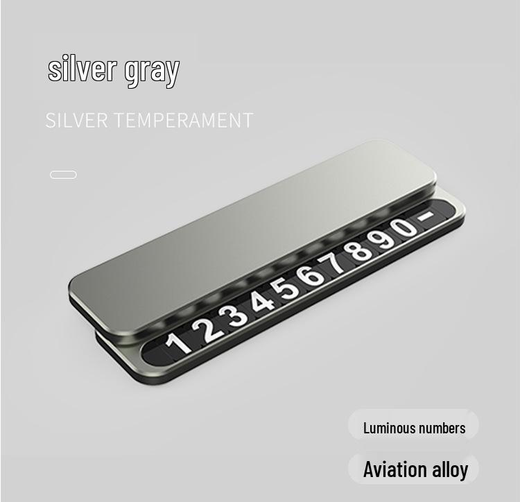 Luxury Temporary Parking Sign with Alloy Phone Number Plate for Car Interiors