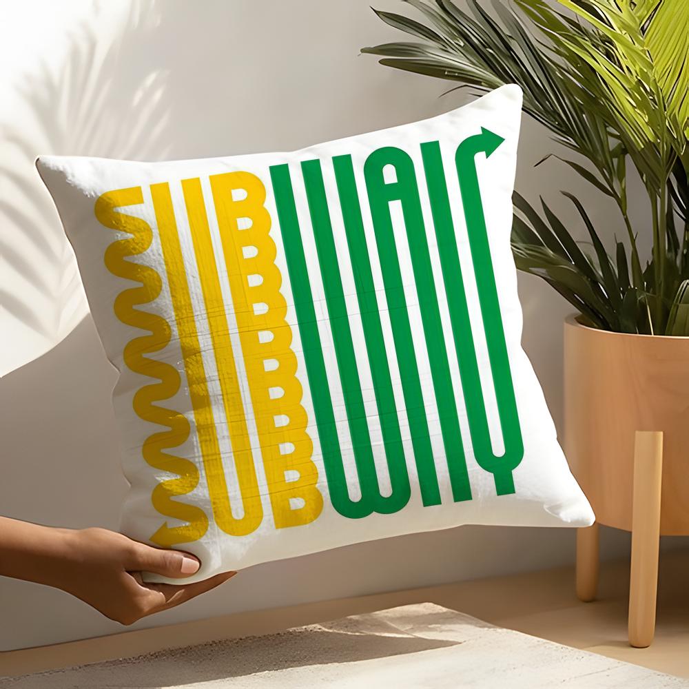Fast-Food Restaurant S-Subway Llc Pillow Case Linen Cushion Covers For Decorative Sofa Home Pillows Case Car Chair Pillows Cases