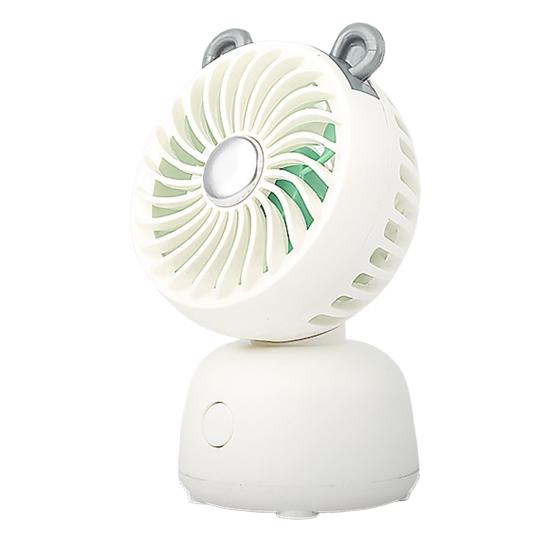Desktop Small Fan Cartoon Animal Ear Shape USB Powered Bedroom Desk Fan Adjustable Wind Speeds Anti-Slip Base Fan