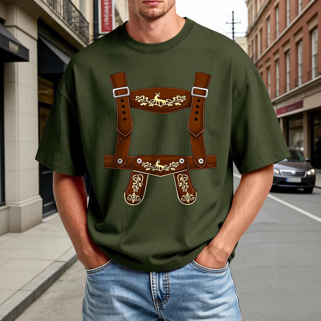 Men's Summer Crew Neck T Shirt Oktoberfest Print Short Sleeve Casual Comfortable Lightweight Tee for Outdoor Activities