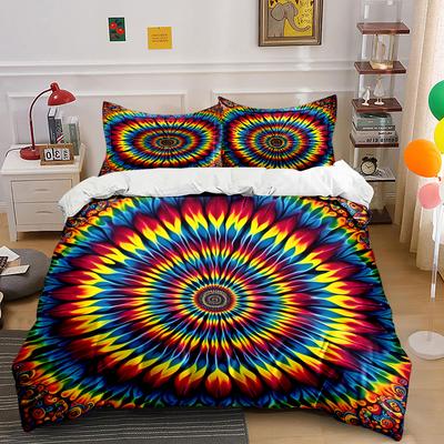 Psychedelic Three-Piece Set For Decor Exquisite Three-Piece Bedding Set Gift For Kids And Adults