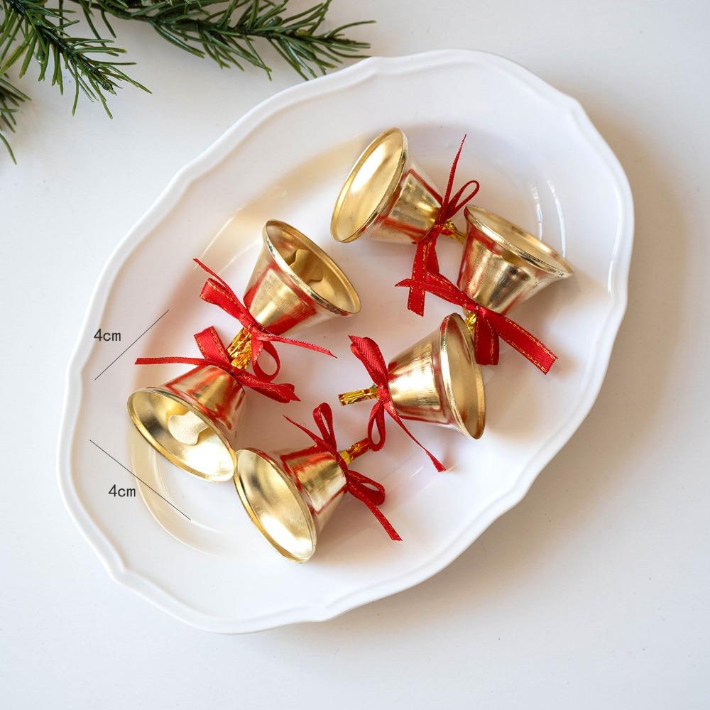 6/9Pcs Plastic Christmas Ornaments bow New Year Pendant Fashion Christmas Bells  Merry Christmas