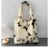 Super Beautiful Embroidery Black Butterfly Canvas Bag Lace Casual Travel Women's Bag