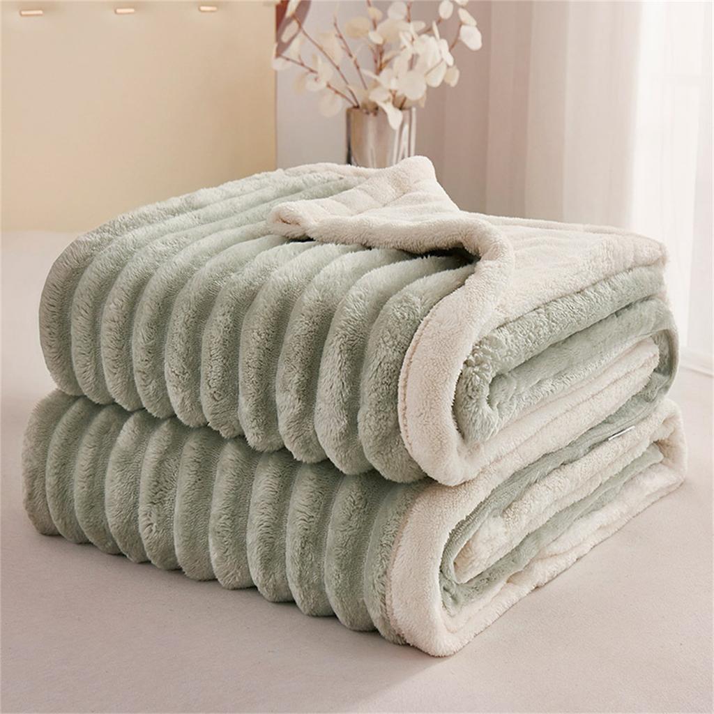 Plush Double Layer Fleece Throw Blanket Soft Warm Cozy Lightweight 150x200cm Suitable for Home Office Travel Use
