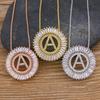 AIBEF Qualité Supérieure 3 Couleurs 26 Lettres Initiales Collier Pendentif Pavé Micro Zircon Cubique Colliers Charme en Cuivre Bijoux Statement Cadeau Femme