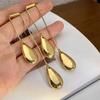 Exaggerated Metal Water Drop Earrings For Women Fashion Gold Color  Long Tassel Asymmetric Pendant Earrings Jewelry Accessories