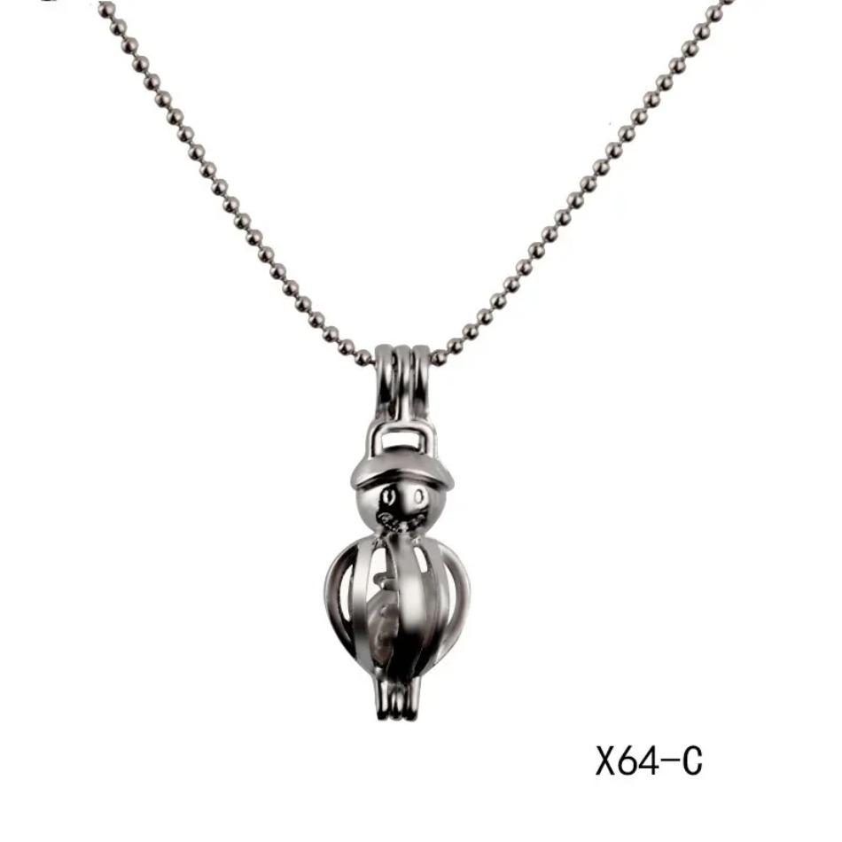 Super Christmas Gift Santa Claus Snowflake Pearl Cages Pendants for DIY Handmade Wish Love Pearl Pendant Necklace Jewelry