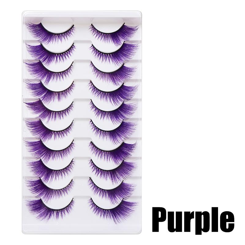 Bunte gefälschte Wimpern Halloween Make-up-Produkte Blau Rot Rosa falsche Wimpern Verlängerung farbige Wimpern Augen Make-up Cosplay