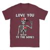 Valentinstag Skelett Ich liebe dich Rocker T-Shirt für Unisex Baumwolle Vintage T-Shirt Rundhals T-Shirts Kurzarm Kleidung Geschenkidee