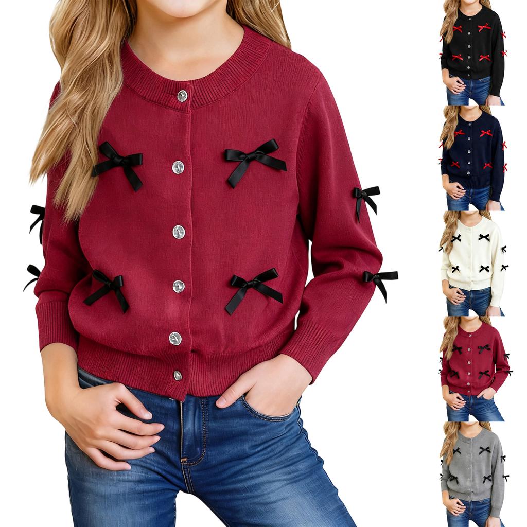 Children's Fashion Casual Cardigan Knitted Long Sleeve  Top