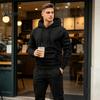 Comfortable Men Sportswear Hoodie Pants Two Piece Set for Men, Sports Hooded Sweatshirt Mens Athletic Tracksuit & Drawstring Sweatpants, Fall