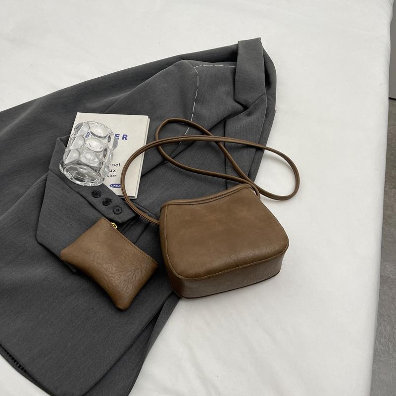 Weiche Leder Retro Tasche für Damen vielseitige Taschen feminine Schultertaschen einfache Bucket Bag neu