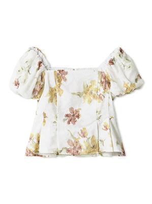 Selford Short Blouse CWFB252042 FLOWER Women's Off-the-Shoulder