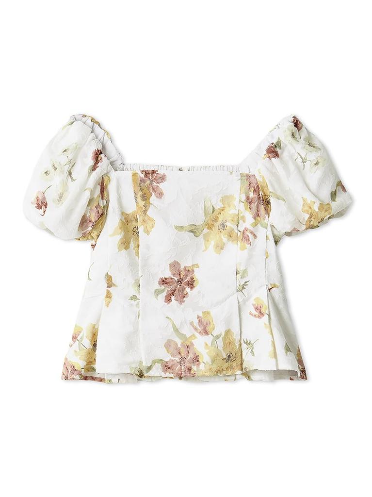 Selford Short Blouse CWFB252042 FLOWER Women's Off-the-Shoulder