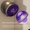 2025 New Style 5000mAh Small Portable Fan Rechargeable Wall Mounted Fan 90° Foldable Desktop Fan 4 Gears With Warm Night Light
