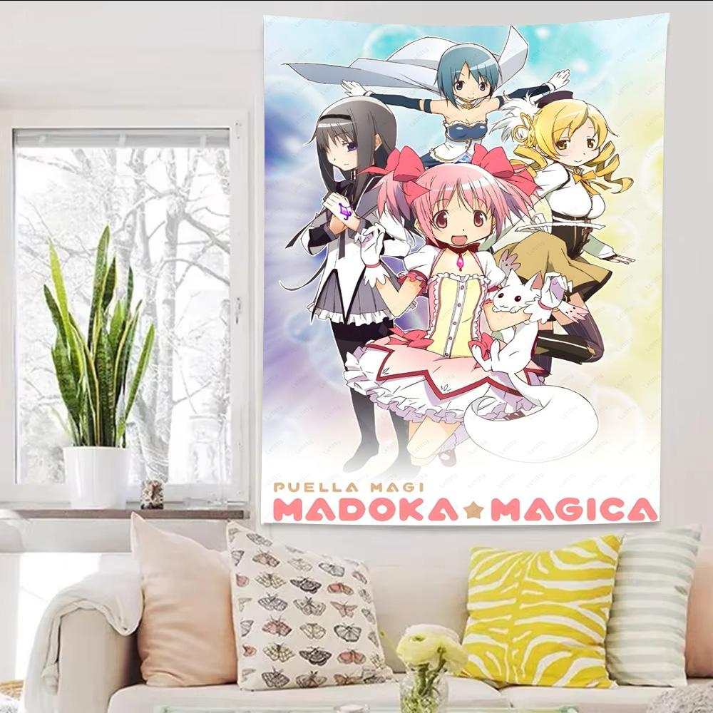 

Anime Puella Magi Madoka Magica Tapestry Pink Aesthetic Girl Wall Hanging Background Cloth For Bedroom Living Room Home Decor 74x94cm(29x37in)