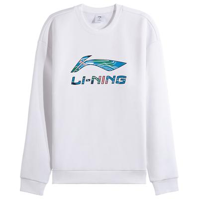 Li Ning Sweatshirts Men's White Crew Neck Moderate AWDVH37-6