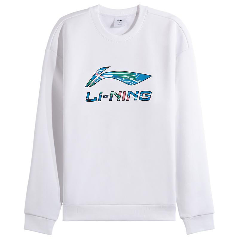 Li Ning Sweatshirts Men s White Crew Neck Moderate AWDVH37-6 2XL