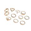 Golden Ring 11-Piece Set, Simple Style, Fashionable And Creative Retro Geometric Ring Set