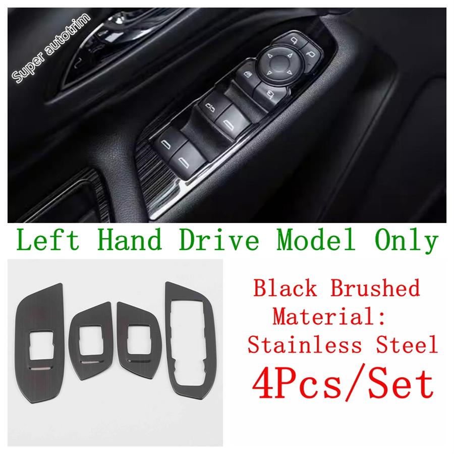 Car Inner Door Armrest Window Glass Lift Switch Button Panel Cover Trim Stainless Accessories For Chevrolet Equinox 2017 -