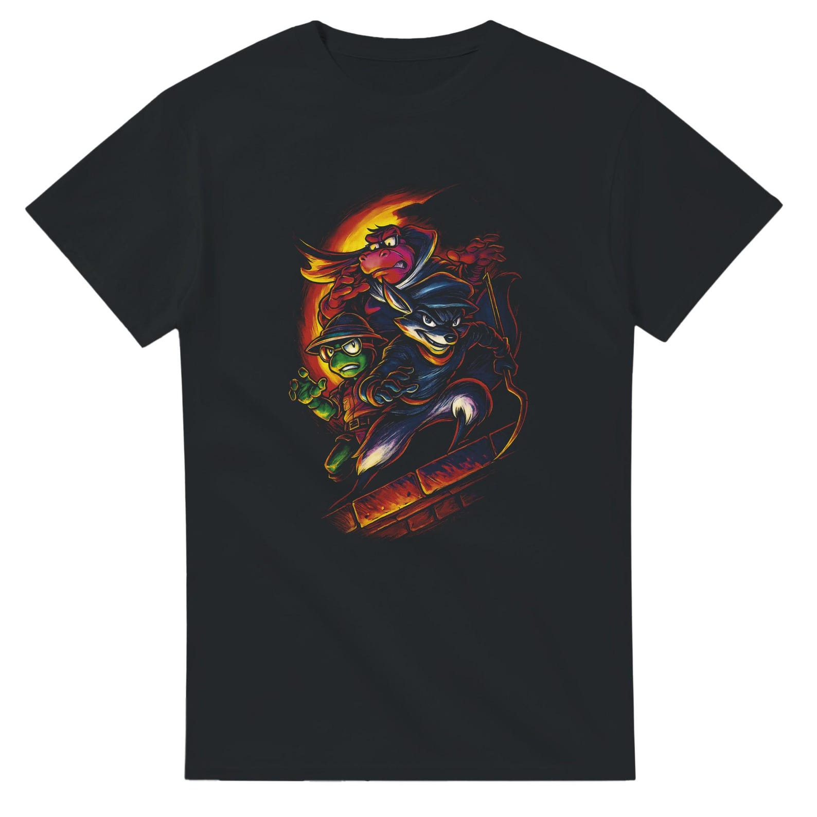 Sly Cooper Halftone Heavyweight Unisex Crewneck T shirt | Gildan® 5000 S