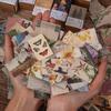 Mò Jìng 100 Mini Sticky Notes - Retro Journaling & Collage Material, 8 Styles, Little Library Series.