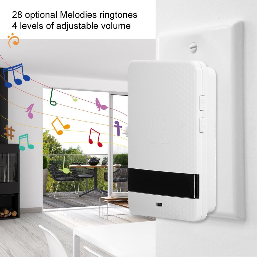 Self Powered Battery Free IP68 28 Chime Wireless Security Doorbell(Model A )