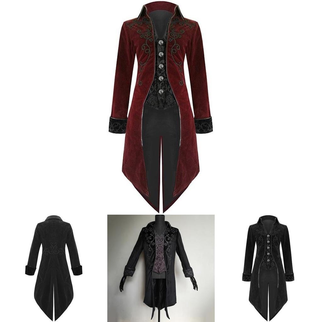 Stunning Vintage Men Tailcoat Jacket With V-neck Design For Unique Outfits