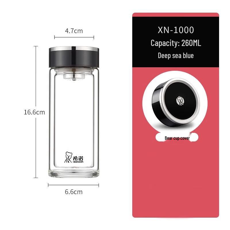 Saino HWM Double-Wall Glass Tea Tumbler with Infuser